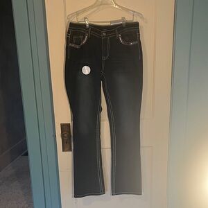 NWT Faded Glory Women's Dark Wash Flare Jeans